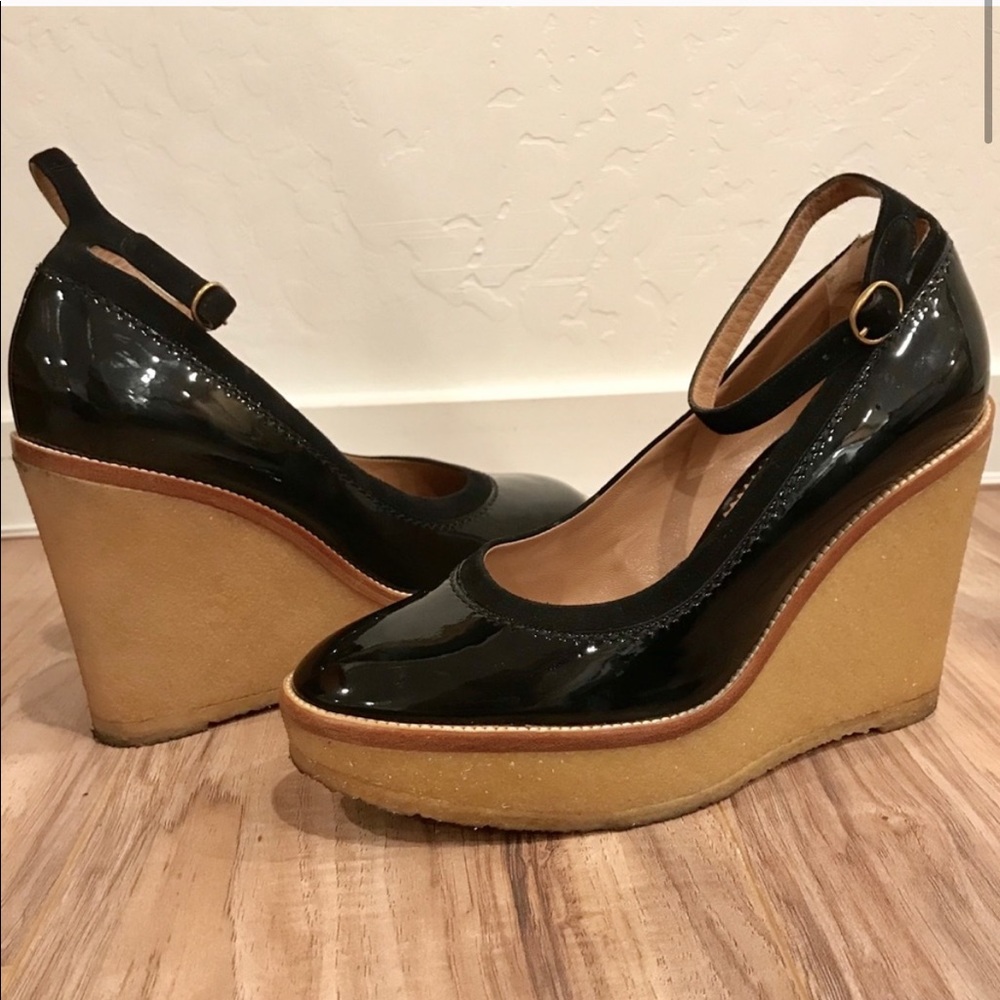 YSL Patent Leather Wedge Pumps